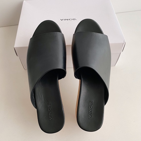 ✨New VINCE James B Leather Platform Slide Sandals 9M - Picture 7 of 10